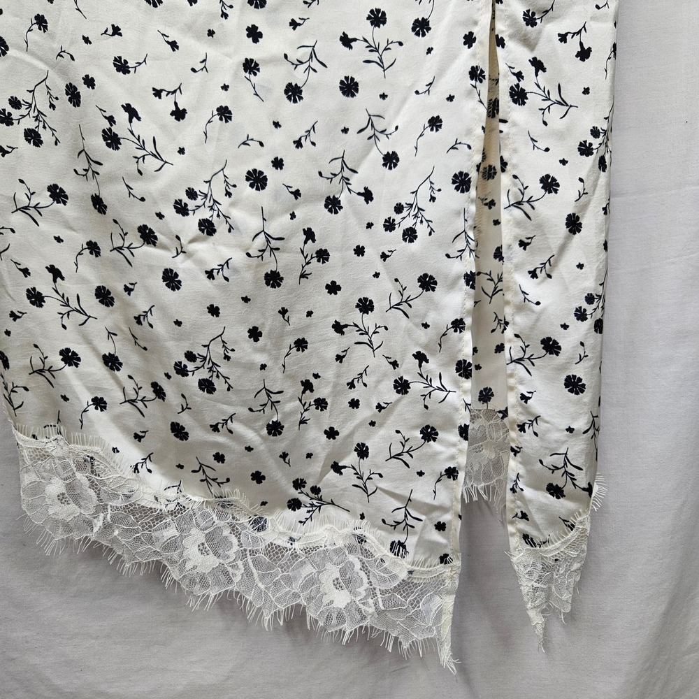 Future Collective Floral Lace Trim Satin Slip‎ Dress Pink M Fairycore Coquette - Picture 4 of 8